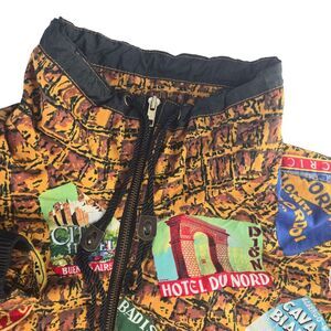 Giacca Petite Womens Medium Brown Graphic Print Full Zip Lined Jacket